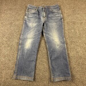 Duluth Trading Co Flex Ballroom Jeans Mens 36x28 Blue Denim Work Pants 20207